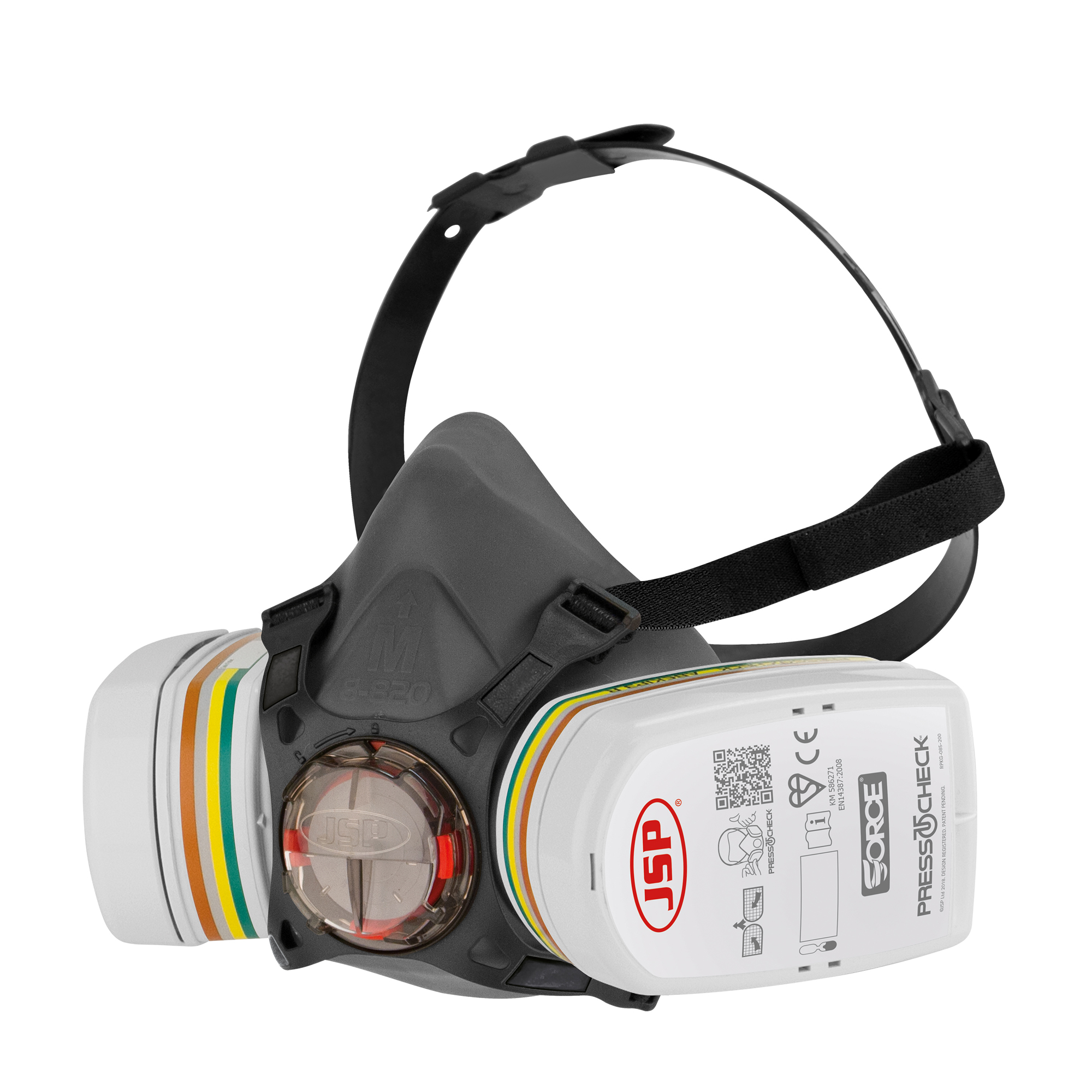 Force®8 Yarım-Yüz Maske PressToCheck™ - ABEK1P3 Filtreli